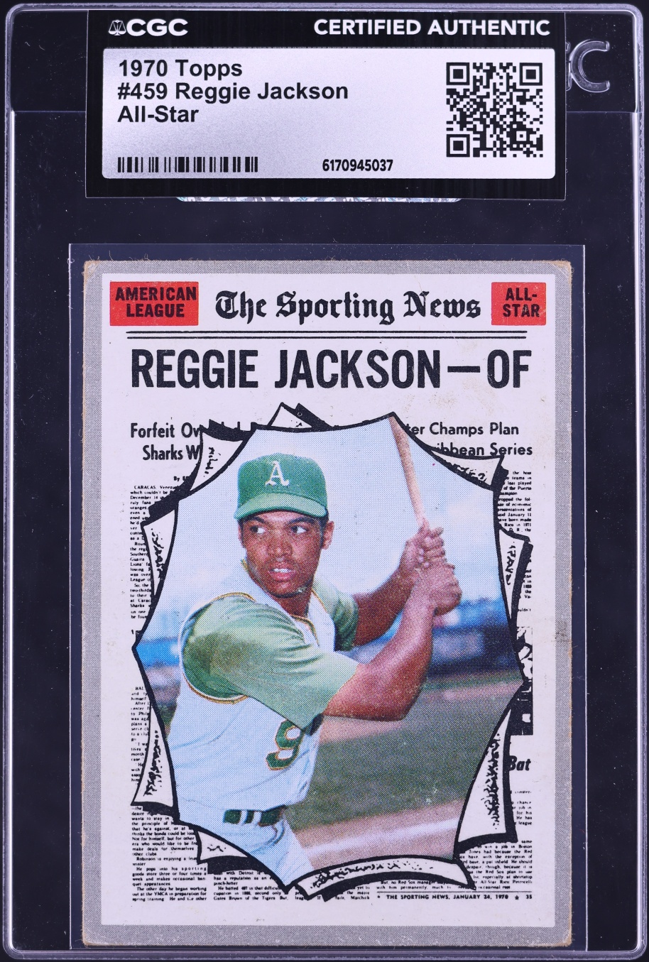 1970 Topps Reggie Jackson ALL-STAR #459 CGC AUTH