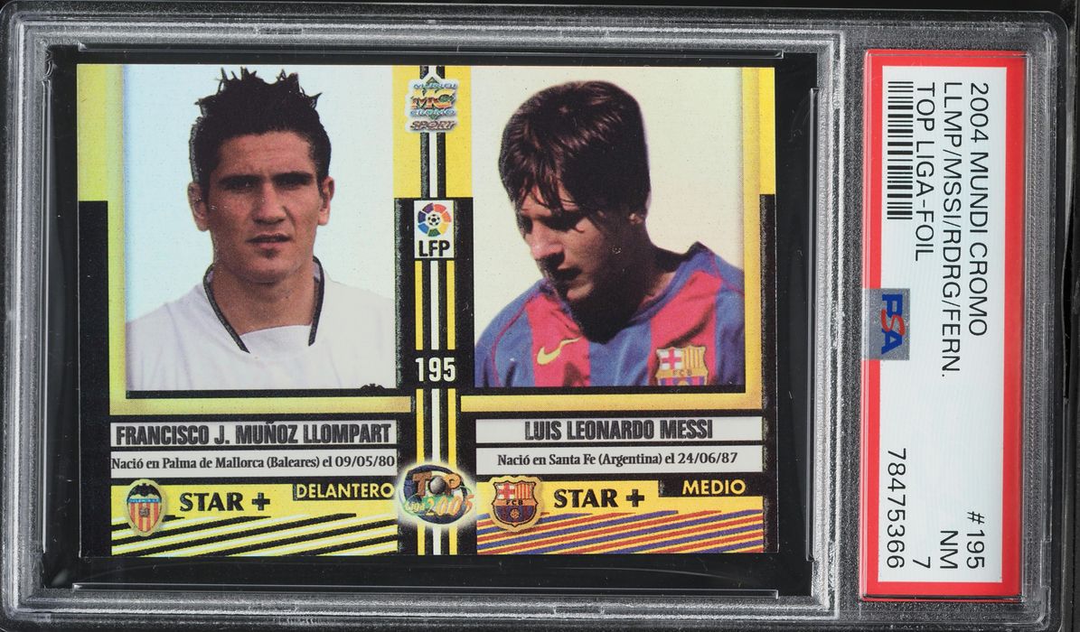 2004 Mundi Cromo Top Liga Foil Lionel Messi ROOKIE #195 PSA 7 NRMT - Photo 1