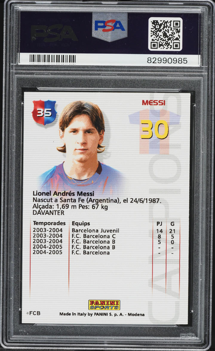 2004 Panini Sports Mega Cracks Barca Campio Lionel Messi ROOKIE #35 PSA 8 NM-MT - Photo 2