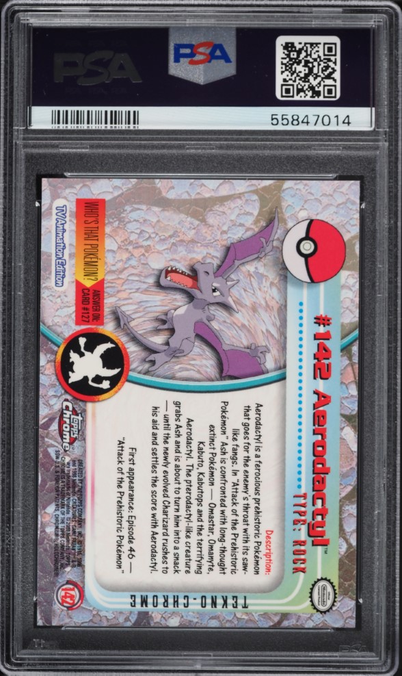 2000 Topps Chrome Pokemon Series 2 Tekno Aerodactyl #142 PSA 10 GEM MINT