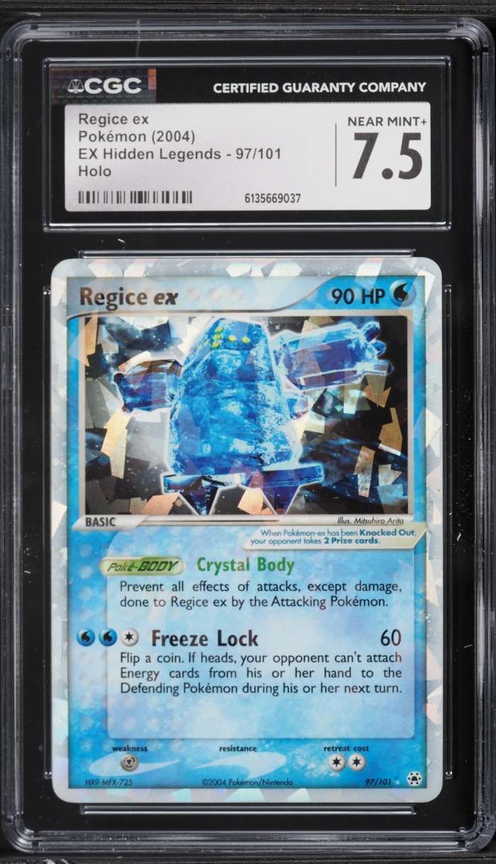 2004 Pokemon EX Hidden Legends Holo Regice EX #97 CGC 7.5 NRMT+