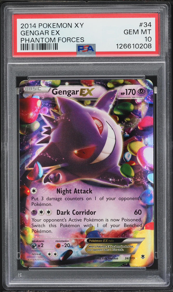2014 Pokemon XY Phantom Forces Holo Gengar EX #34 PSA 10 GEM MINT