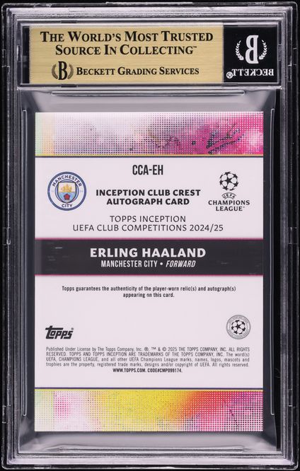 2024 Topps Inception UEFA Club Crest Erling Haaland PATCH AUTO 2/2 #CCA-EH BGS 9.5 GEM MINT