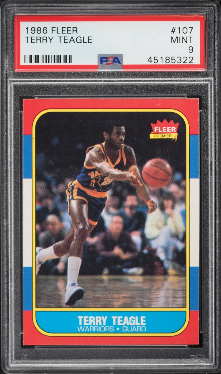 1986 Fleer Basketball Terry Teagle #107 PSA 9 MINT