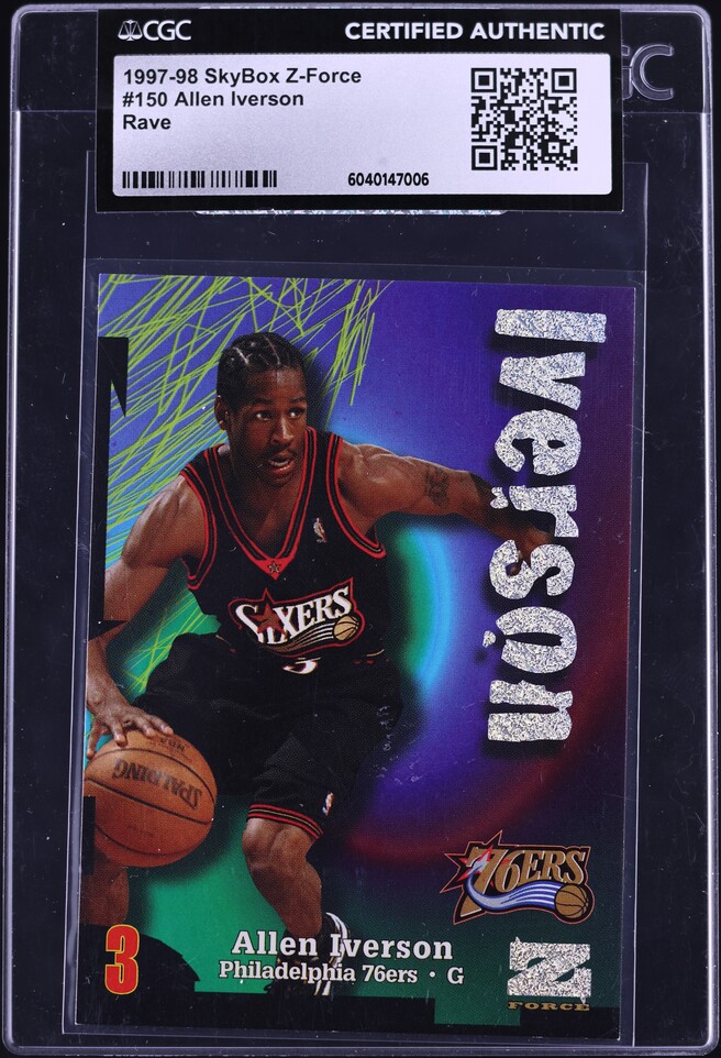 1997 Skybox Z-Force Super Rave Kobe Bryant /50 #195 BGS 9 MINT on