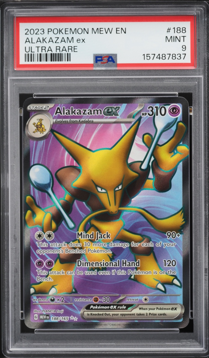 2023 Pokemon Scarlet & Violet 151 Full Art Alakazam EX #188 PSA 9 MINT
