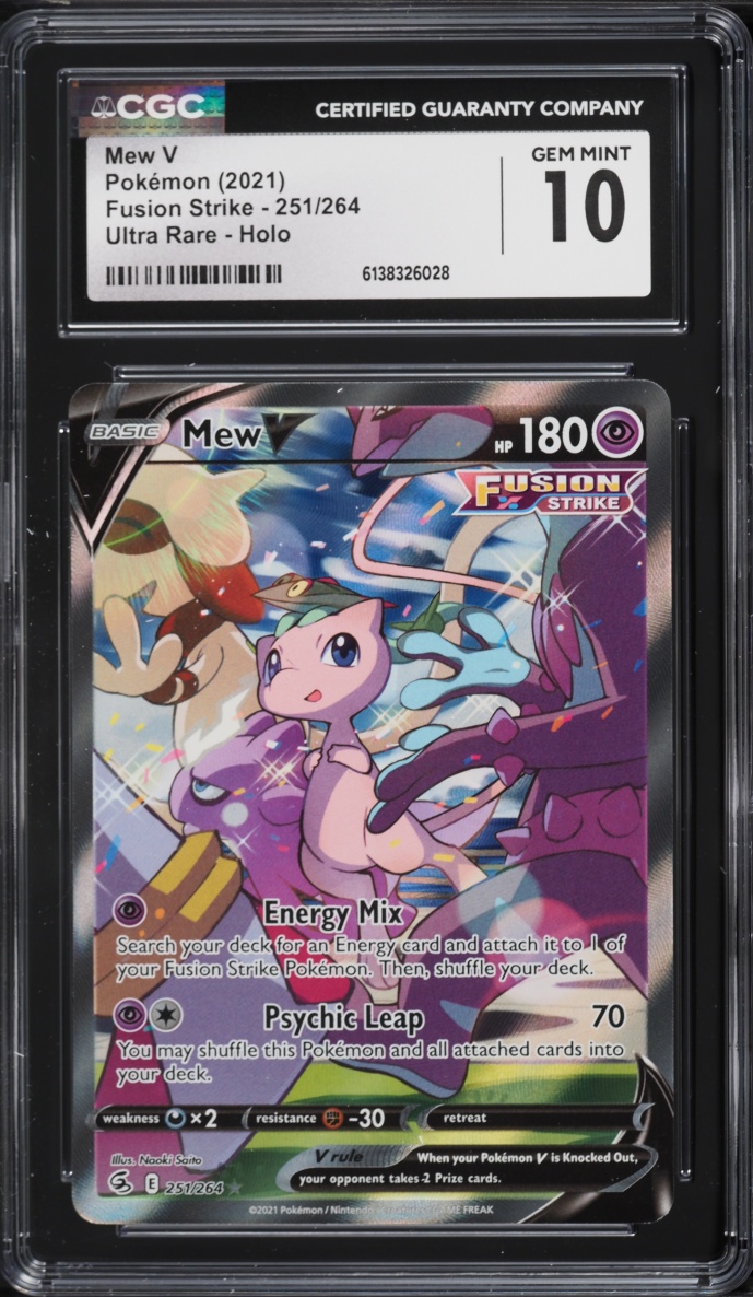 2021 Pokemon Sword & Shield Fusion Strike Alt Art Mew V #251 CGC 10 GEM MINT