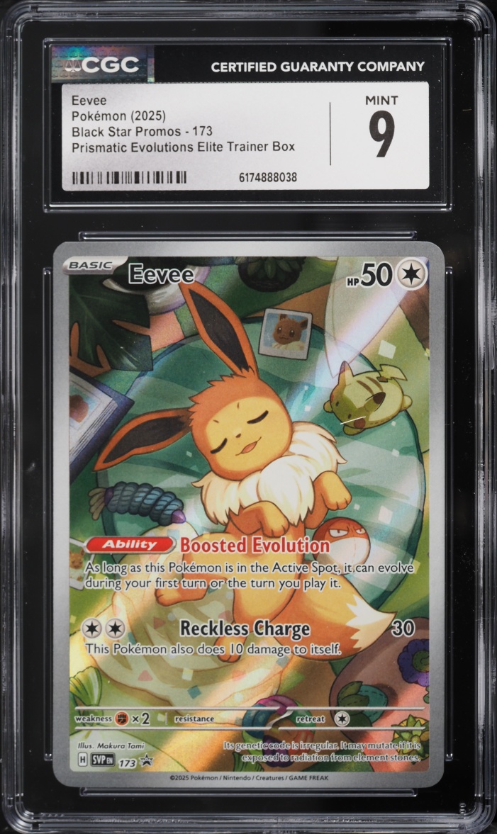 2025 Pokemon Scarlet & Violet Promo Prismatic Evolutions ETB Full Art Eevee #173 CGC 9 MINT