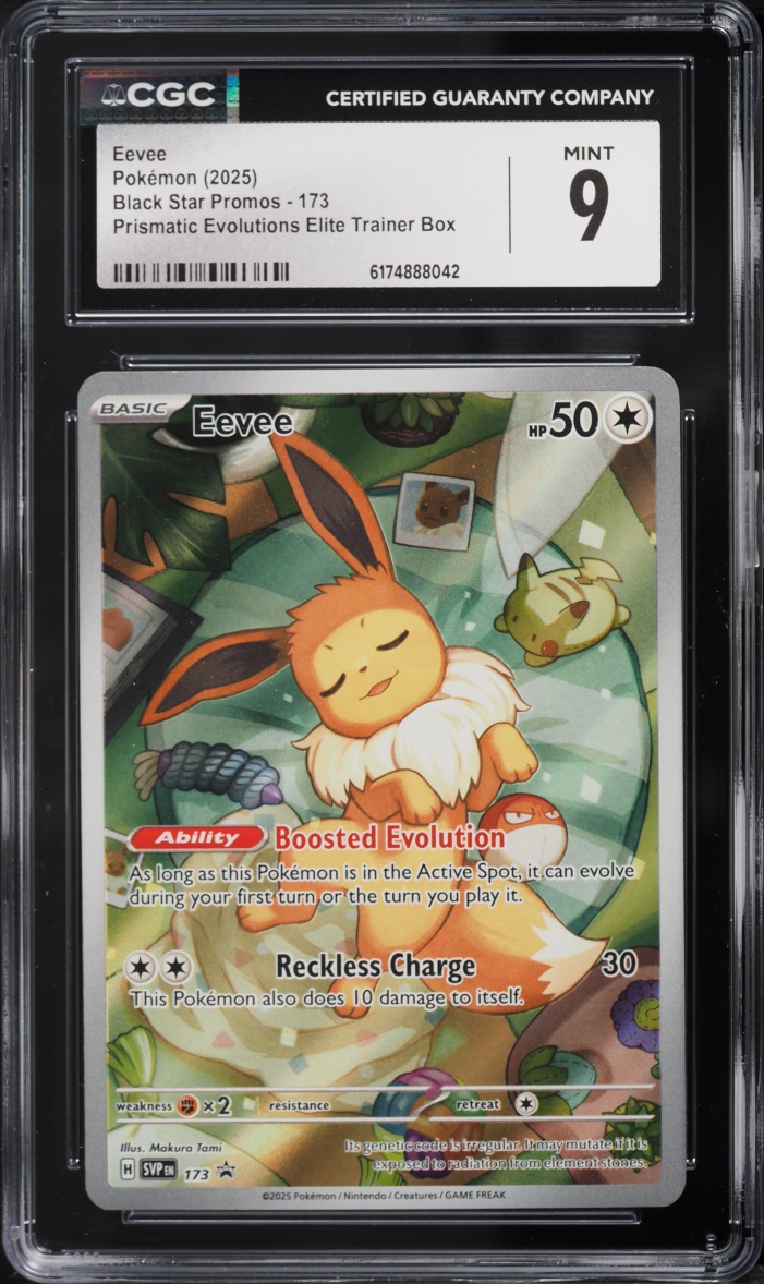 2025 Pokemon Scarlet & Violet Promo Prismatic Evolutions ETB Full Art Eevee #173 CGC 9 MINT