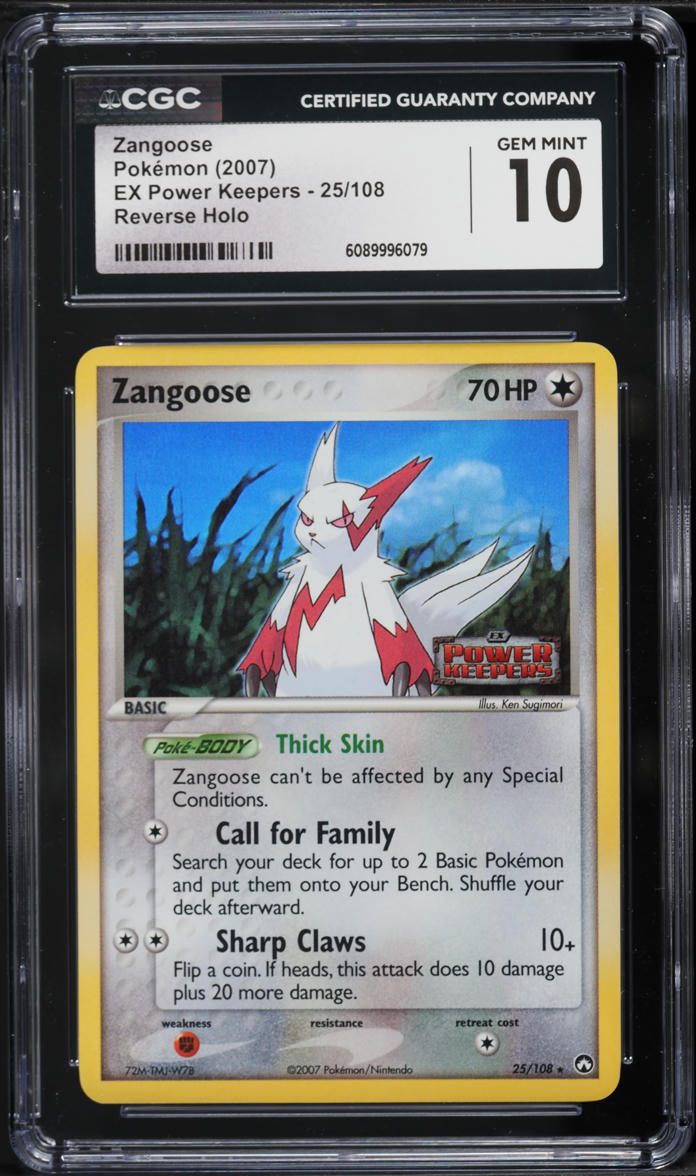 2007 Pokemon EX Power Keepers Reverse Holo Zangoose #25 CGC 10 GEM MINT