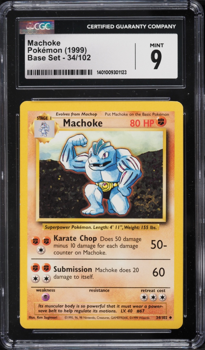 1999 Pokemon Base Set Machoke #34 CGC 9 MINT