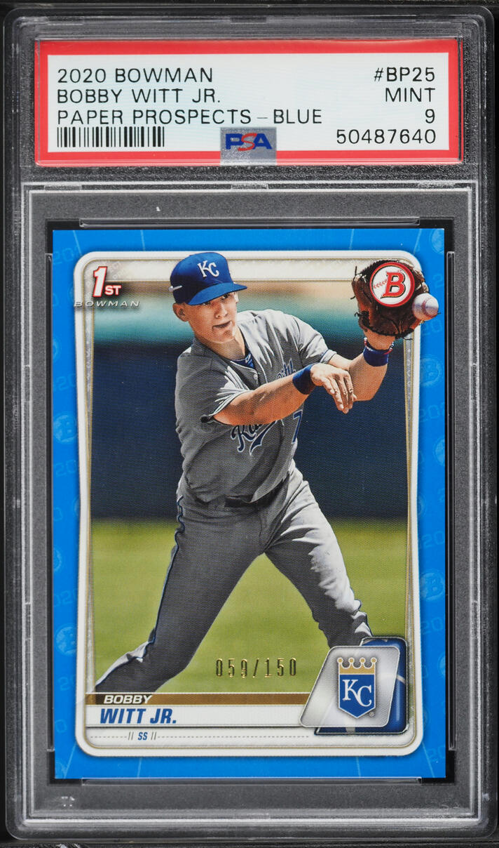 2020 Bowman Paper Blue Bobby Witt Jr. PROSPECT /150 #BP-25 PSA 9 MINT - Photo 1