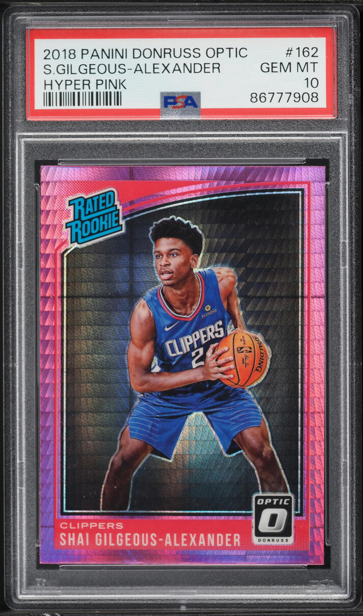 2018 Donruss Optic Hyper Pink Shai Gilgeous-Alexander ROOKIE #162 PSA 10 GEM MINT - Photo 1