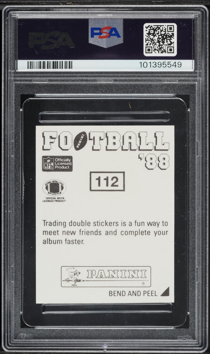 1988 Panini Sticker Bo Jackson ROOKIE #112 PSA 9 MINT - Photo 2