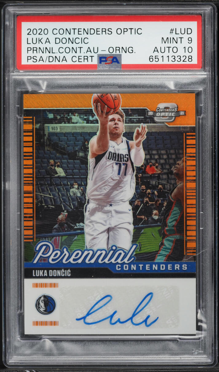 2020 Panini Contenders Optic Perennial Orange Luka Doncic AUTO DNA 10 /25 #PCO-LUD PSA 9 MINT - Photo 1