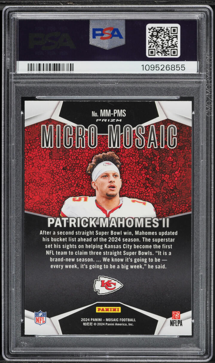 2024 Panini Mosaic Micro Patrick Mahomes II #MM-PMS PSA 10 GEM MINT - Photo 2