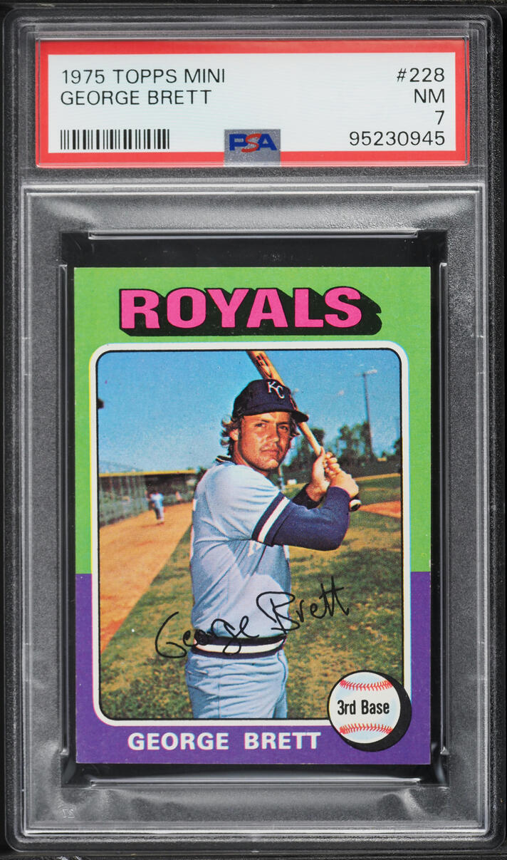 1975 Topps Mini George Brett ROOKIE #228 PSA 7 NRMT - Photo 1