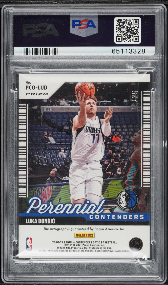 2020 Panini Contenders Optic Perennial Orange Luka Doncic AUTO DNA 10 /25 #PCO-LUD PSA 9 MINT - Photo 2