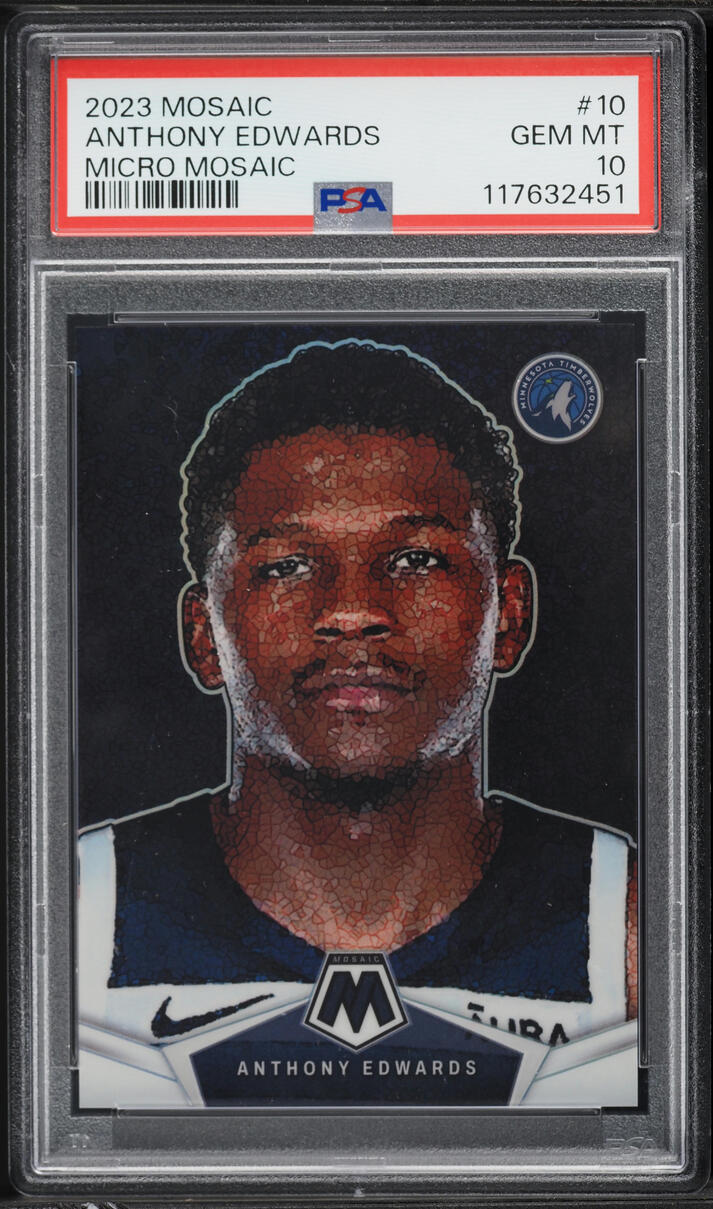 2023 Panini Mosaic Micro Anthony Edwards #10 PSA 10 GEM MINT - Photo 1