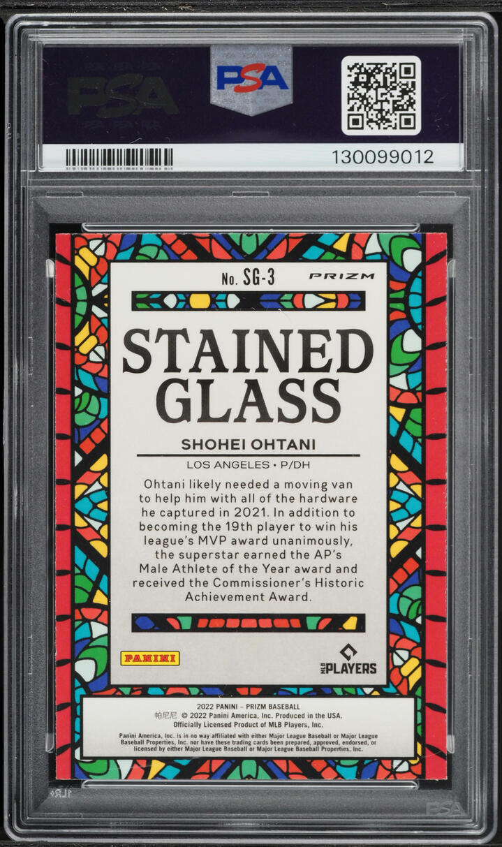 2022 Panini Prizm Stained Glass Red White Blue Shohei Ohtani #SG-3 PSA 10 GEM MINT - Photo 2