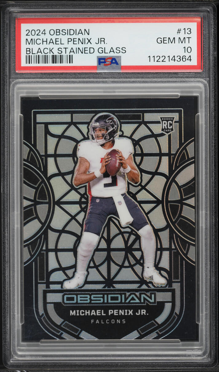 2024 Panini Obsidian Black Stained Glass Michael Penix Jr. ROOKIE #13 PSA 10 GEM MINT - Photo 1
