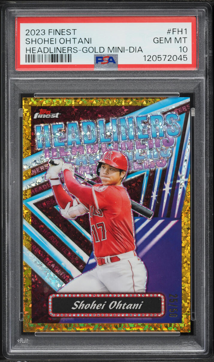 2023 Finest Headliners Gold Mini Diamond Shohei Ohtani /50 #FH-1 PSA 10 GEM MINT - Photo 1