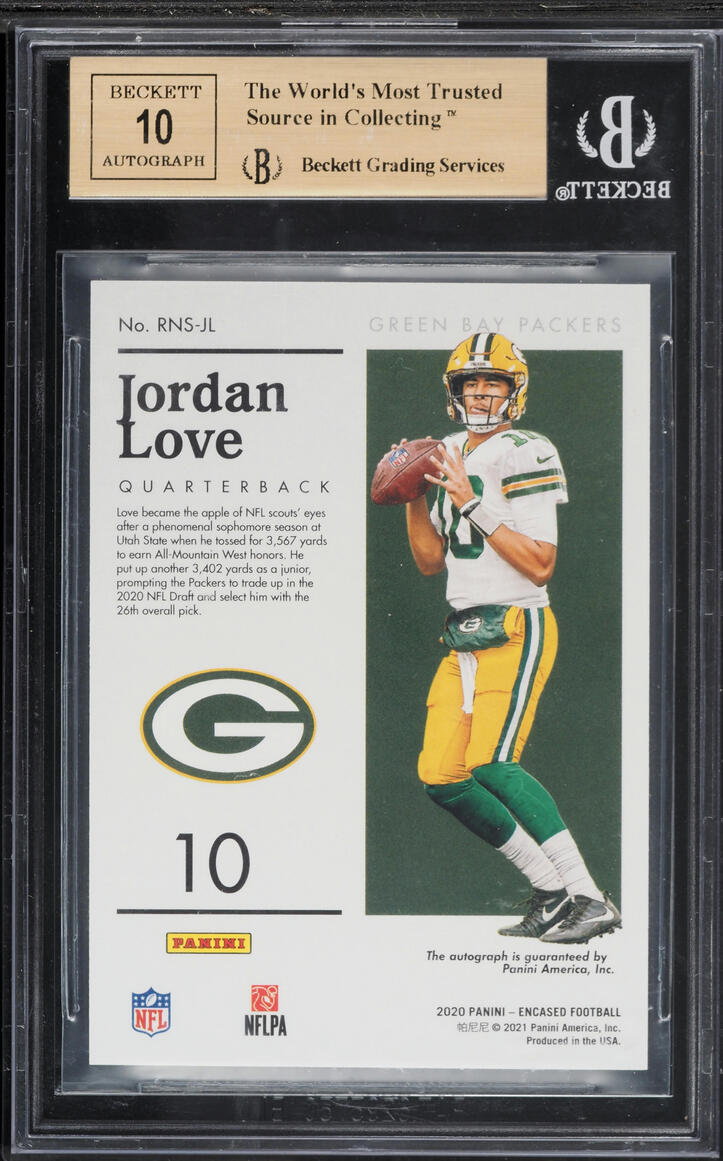 2020 Panini Encased Notable Sapphire Jordan Love ROOKIE AUTO /50 BGS 9.5 GEM MINT - Photo 2