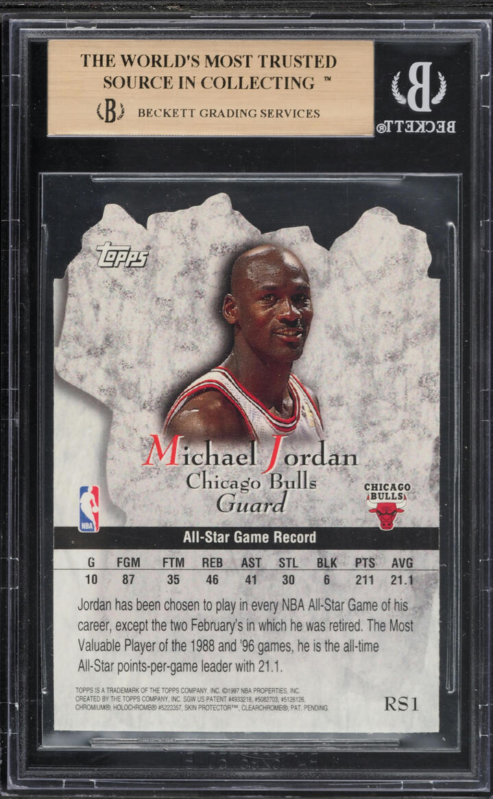 1997 Topps Rock Stars Die-Cut Michael Jordan #RS1 BGS 9.5 GEM MINT - Photo 2
