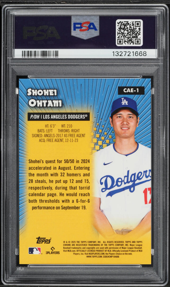 2025 Topps Chrome Logofractor Edition Chrome All Etch Gold Shohei Ohtani /50 #CAE1 PSA 10 GEM - Photo 2