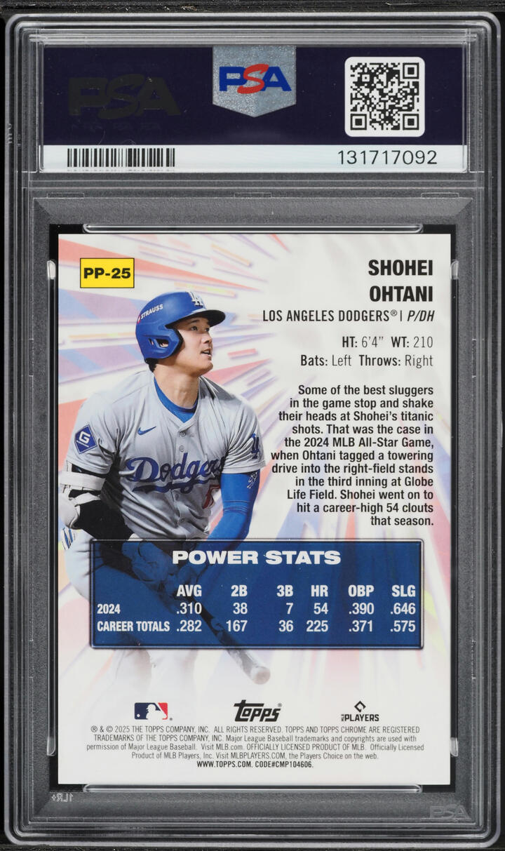 2025 Topps Chrome Logofractor Edition Power Players Gold Shohei Ohtani /50 #PP25 PSA 10 GEM - Photo 2
