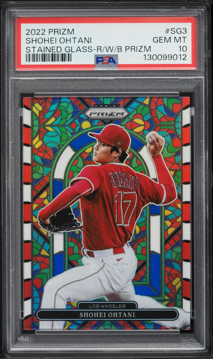 2022 Panini Prizm Stained Glass Red White Blue Shohei Ohtani #SG-3 PSA 10 GEM MINT - Photo 1