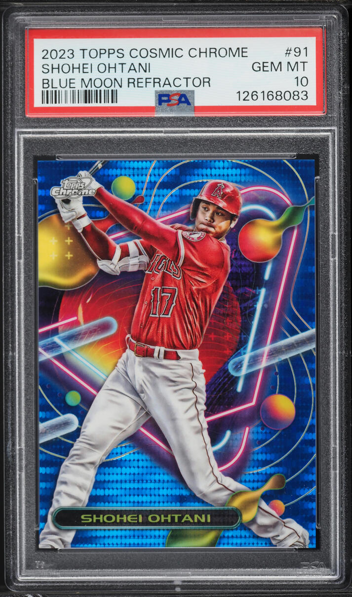 2023 Topps Chrome Cosmic Blue Moon Refractor Shohei Ohtani /99 #91 PSA 10 GEM MINT - Photo 1
