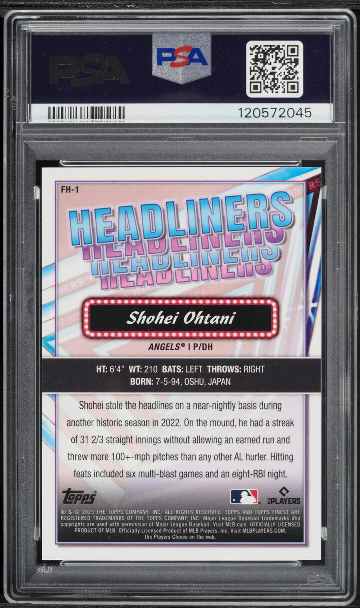 2023 Finest Headliners Gold Mini Diamond Shohei Ohtani /50 #FH-1 PSA 10 GEM MINT - Photo 2