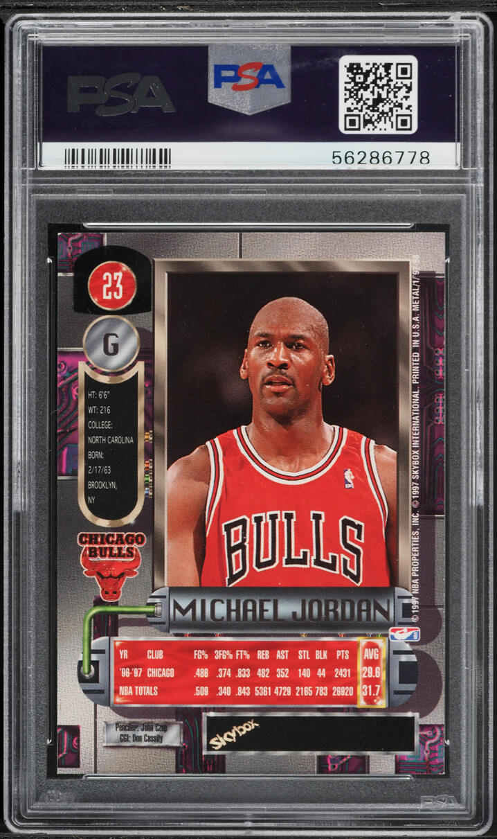 1997 Metal Universe Michael Jordan #23 PSA 9 MINT - Photo 2