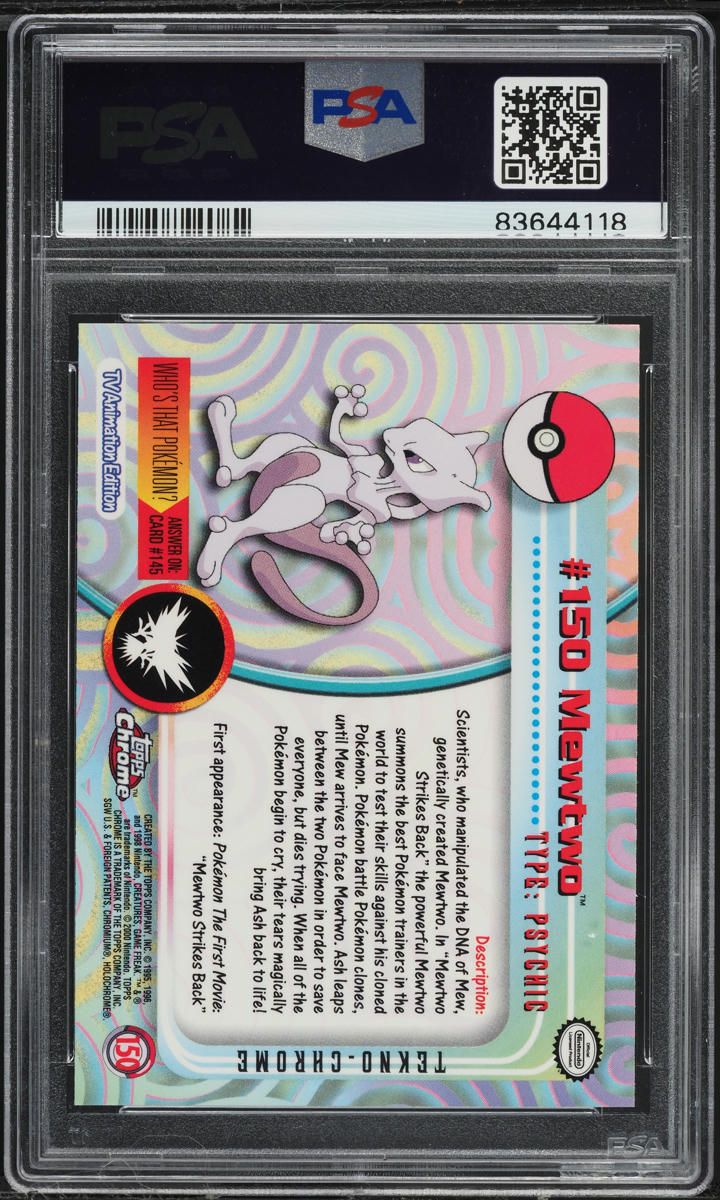 2000 Topps Chrome Pokemon Series 2 Tekno Mewtwo #150 PSA 10 GEM MINT