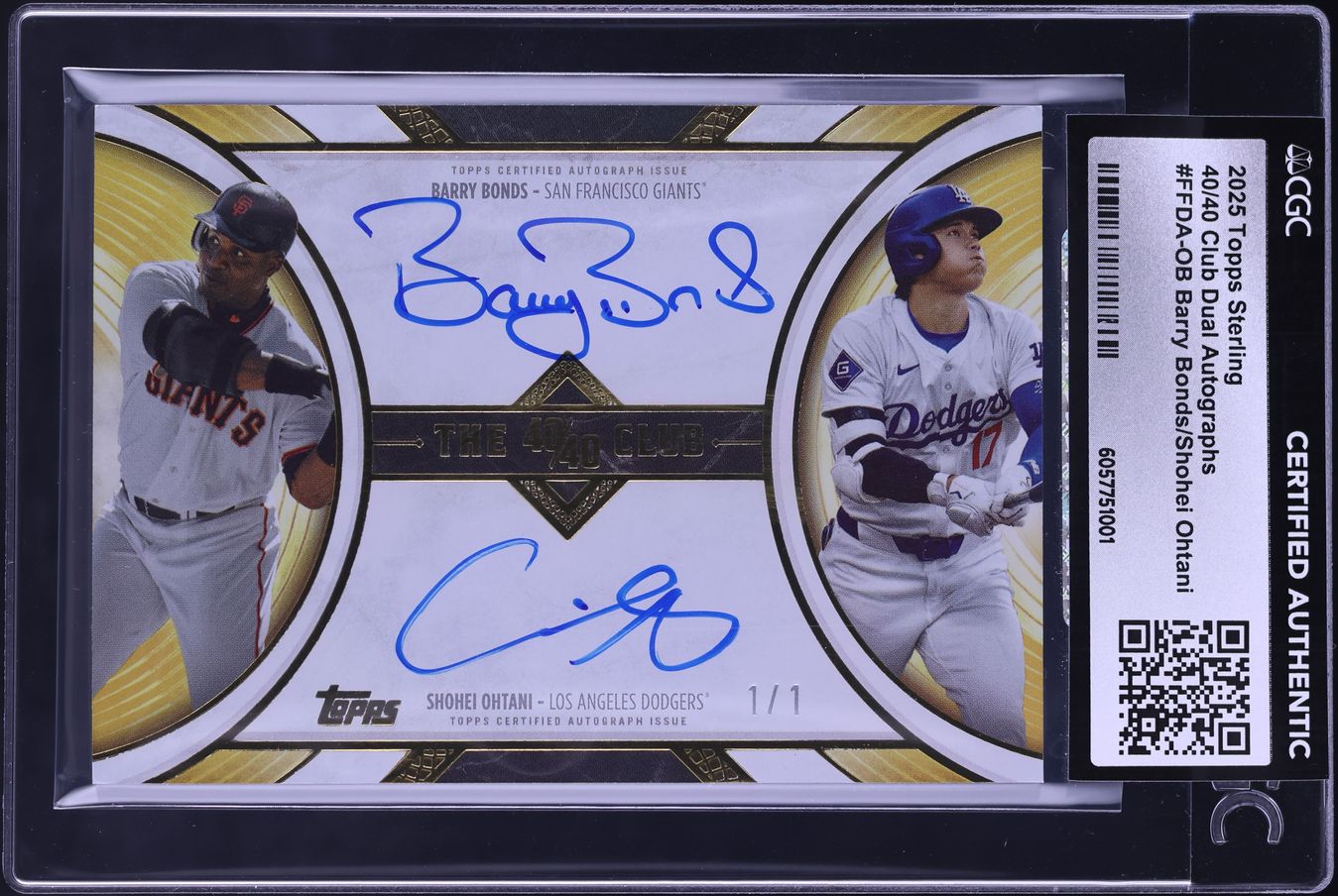2025 Topps Sterling 40/40 Club Barry Bonds & Shohei Ohtani AUTO 1/1 CGC AUTH