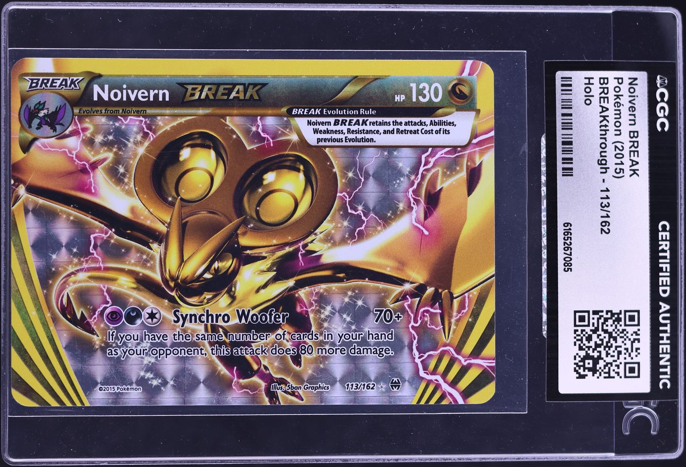2015 Pokemon XY BREAKthrough Holo Noivern BREAK #113 CGC AUTH