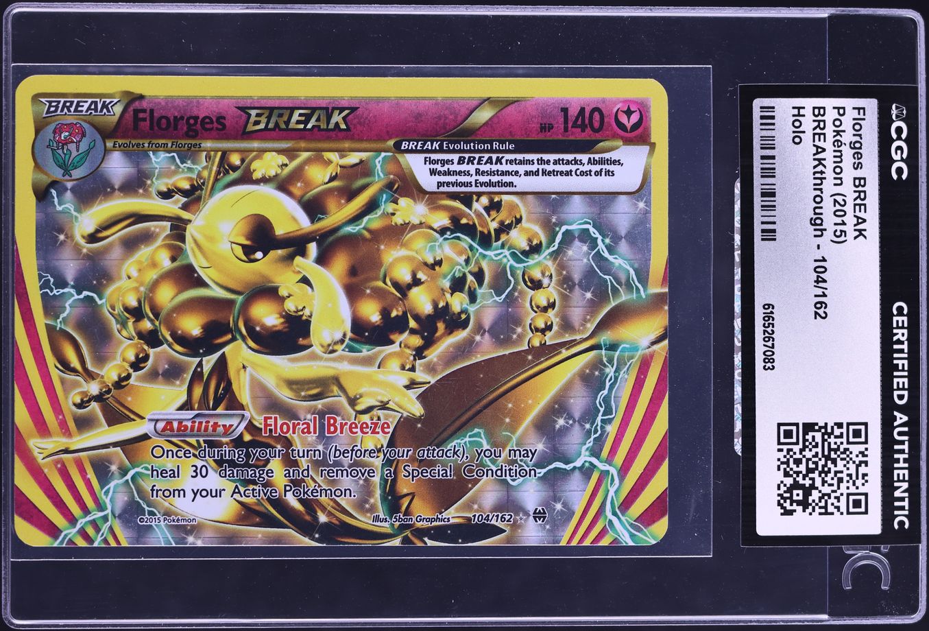 2015 Pokemon XY BREAKthrough Holo Florges BREAK #104 CGC AUTH