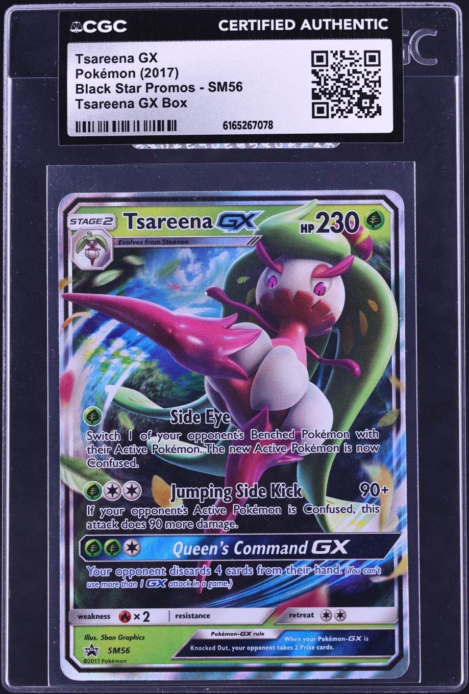 2017 Pokemon Sun & Moon Black Star Promo Tsareena GX #SM56 CGC AUTH