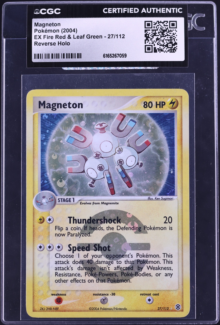 2004 Pokemon EX Fire Red & Leaf Green Reverse Holo Magneton #27 CGC AUTH