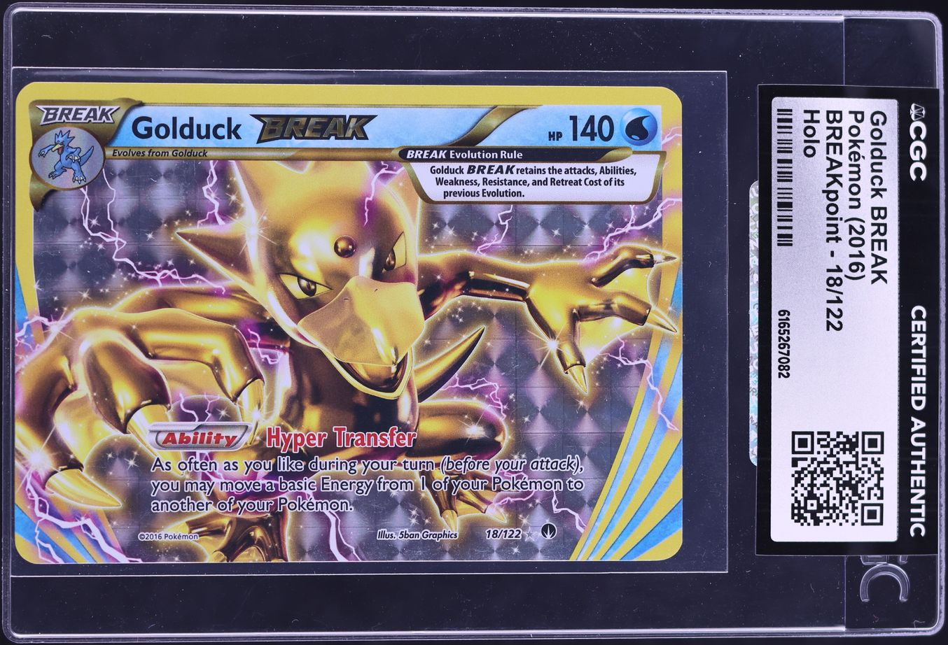 2016 Pokemon XY BREAKpoint Holo Golduck BREAK #18 CGC AUTH