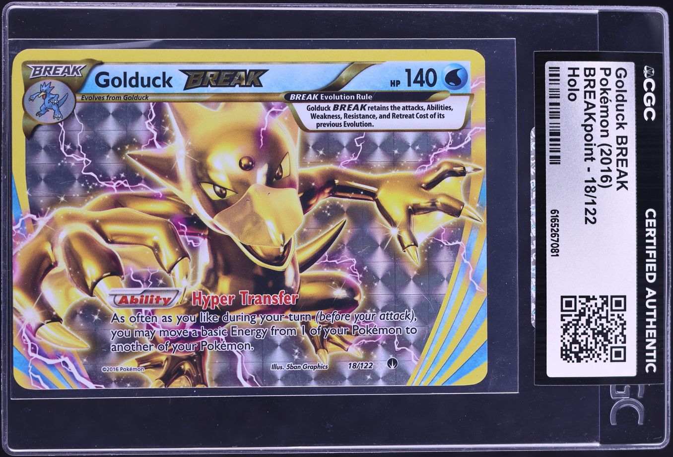 2016 Pokemon XY BREAKpoint Holo Golduck BREAK #18 CGC AUTH
