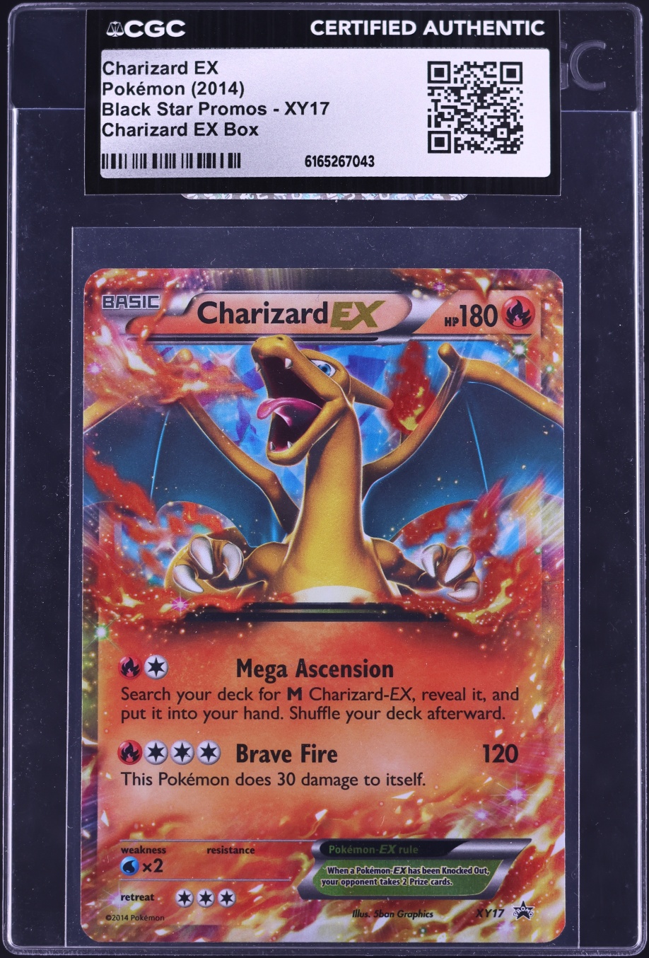 2014 Pokemon XY Black Star Promo Holo Charizard EX #XY17 CGC AUTH