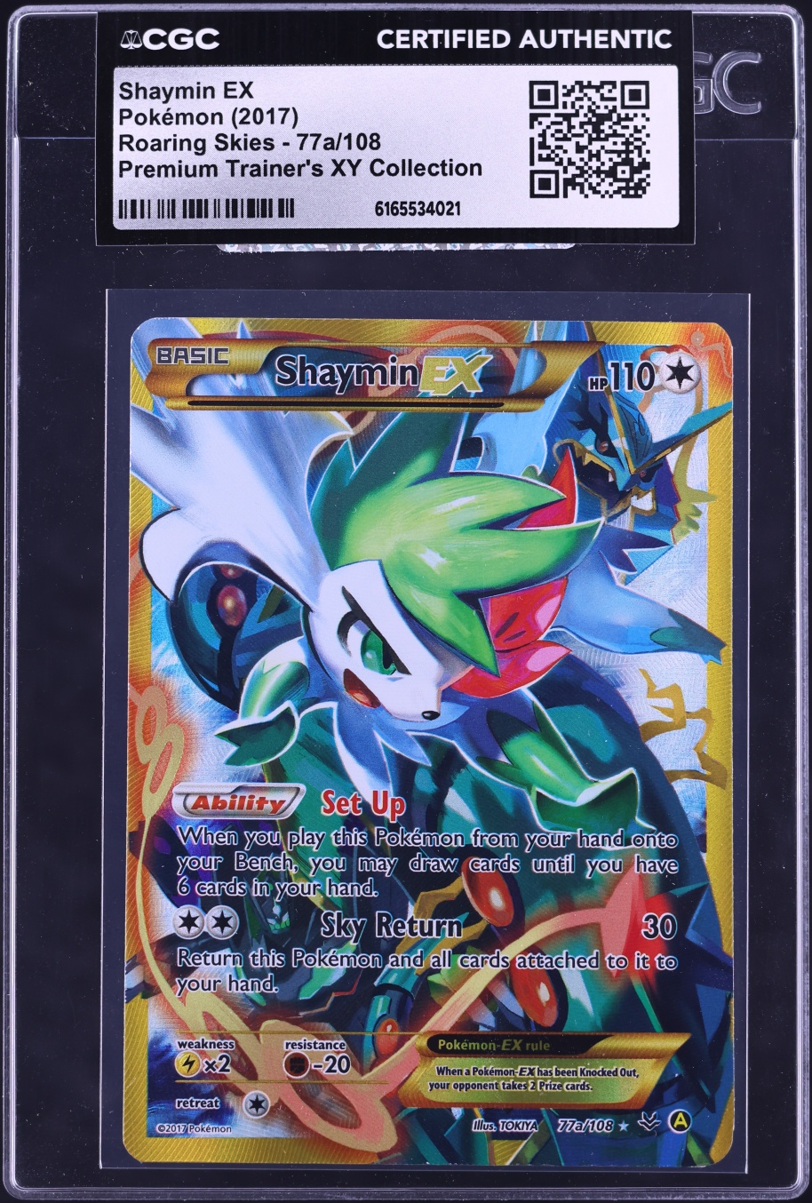 2017 Pokemon Roaring Skies Premium Trainer's XY Collection Shaymin Ex #77a CGC AUTH