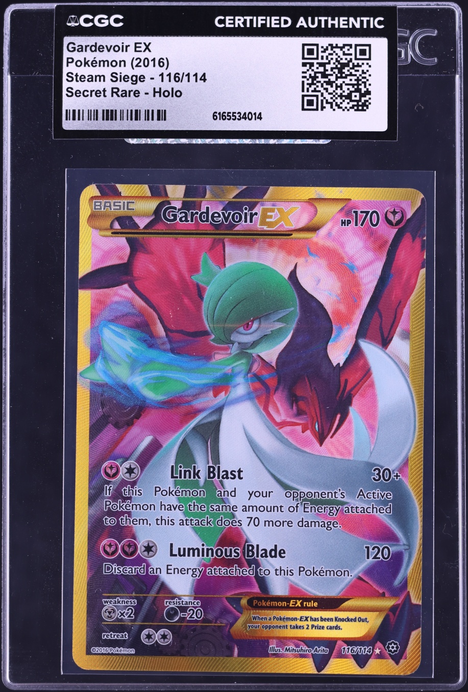 2016 Pokemon XY Steam Siege Gold Rare Gardevoir Ex #116 CGC AUTH