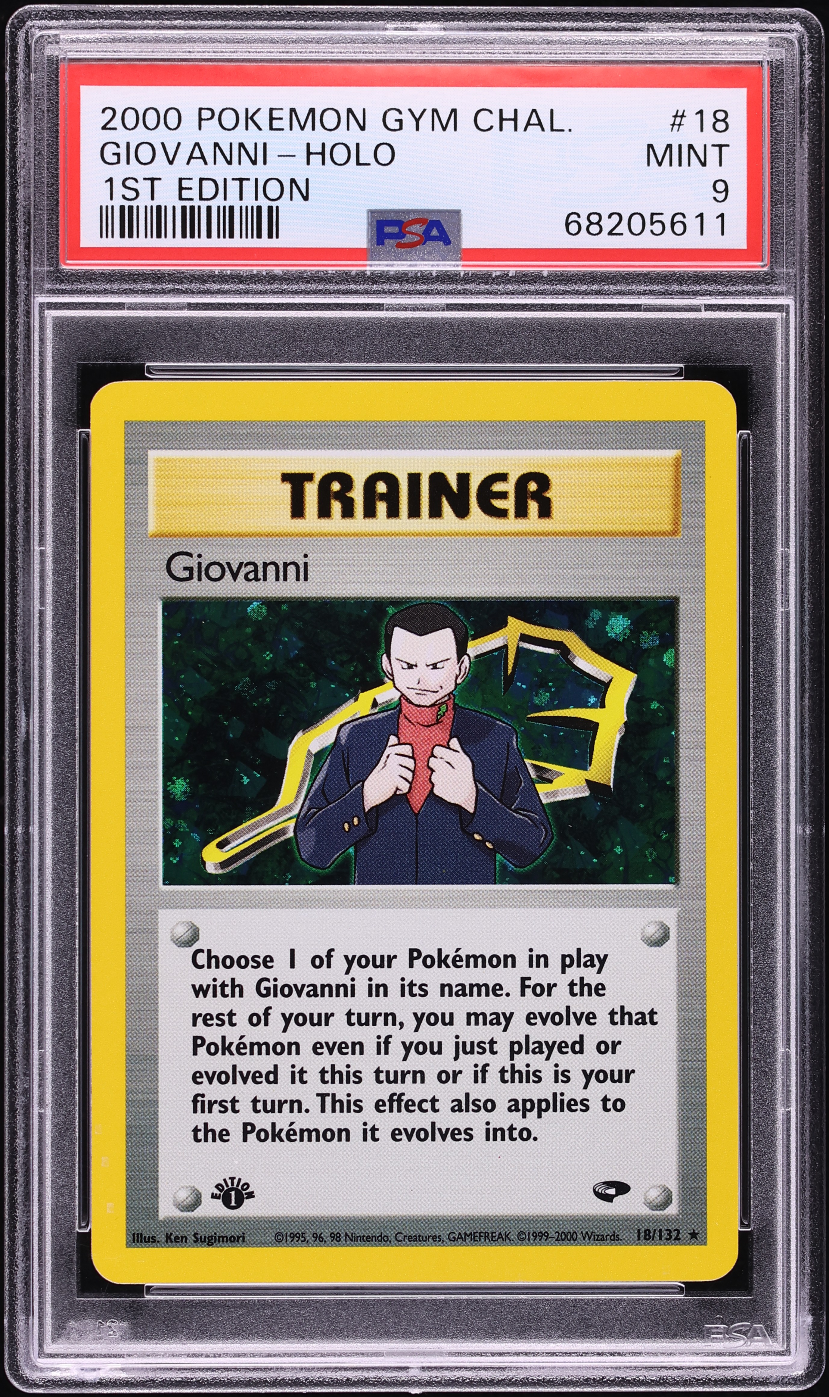 2000 Pokemon Gym Challenge 1st Edition Holo Giovanni #18 PSA 9 MINT