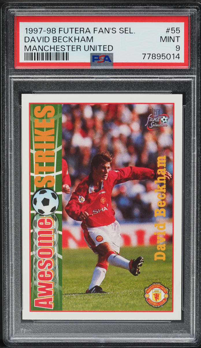 1997 Futera Fan's Selection Manchester United David Beckham ROOKIE #55 PSA 9 MINT