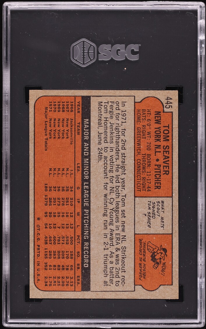 1972 Topps Tom Seaver #445 SGC 7 NRMT