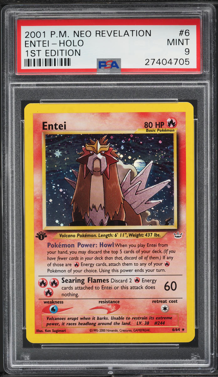 2001 Pokemon Neo Revelation 1st Edition Holo Entei #6 PSA 9 MINT