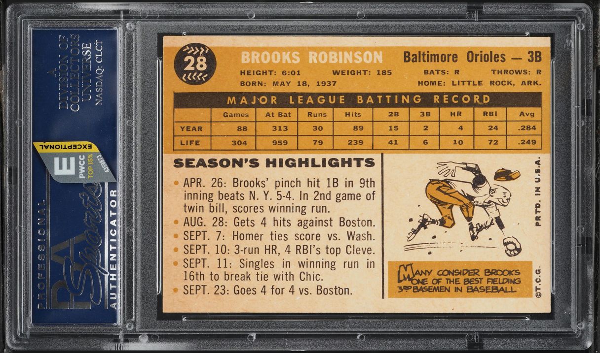 1960 Topps Brooks Robinson #28 PSA 8 NM-MT